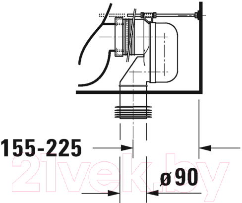 Унитаз напольный Duravit D-Neo 2002090000