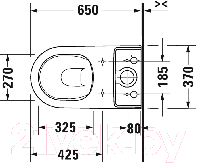 Унитаз напольный Duravit D-Neo 2002090000