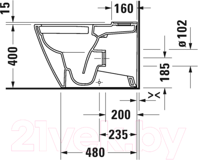 Унитаз напольный Duravit D-Neo 2002090000