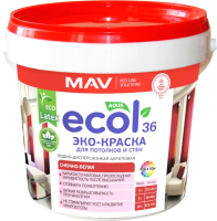 Краска MAV Ecol ВД-АК-2036 (1л, снежно-белый матовый) - 