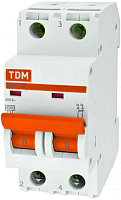 Выключатель автоматический TDM ВА 47-29 2Р 10А (C) 4.5кА / SQ0206-0091 - 