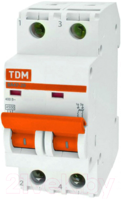 Выключатель автоматический TDM ВА 47-29 2Р 10А (C) 4.5кА / SQ0206-0091
