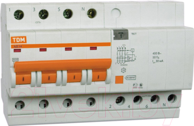 Дифференциальный автомат TDM АД14 4Р 10А 30мА / SQ0204-0128