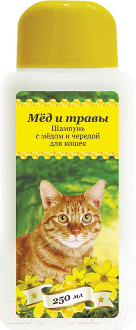Шампунь для животных Pchelodar Для кошек с медом и чередой (250мл)