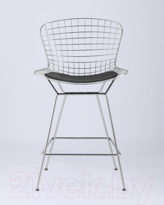 Стул барный Stool Group Bertoia / BTY-24L-P6 CH/BL (хромированный с черной подушкой)