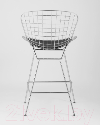 Стул барный Stool Group Bertoia / BTY-24L-P6 CH/BL (хромированный с черной подушкой)