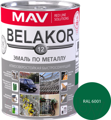 

Эмаль MAV, Зеленый, Belakor-12 Ral 6001