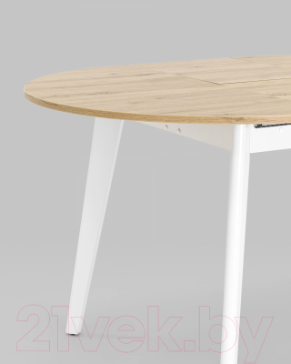 Обеденный стол Stool Group Rondo 100-135x100 / 80.557.01 8029 (дуб/белый)