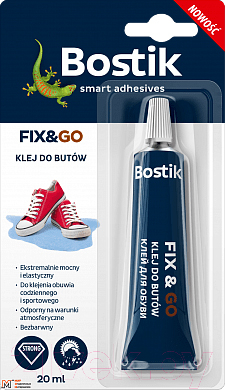 

Клей Bostik, Бесцветный, Fix & Go для обуви