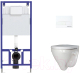 Унитаз подвесной с инсталляцией Sanita Luxe Attica SL DM ATCSLWH0104 + 525 040000 + L1 040011 - 
