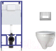 Унитаз подвесной с инсталляцией Sanita Luxe Attica SL DM ATCSLWH0104 + 525 040000 + S3 040043 - 