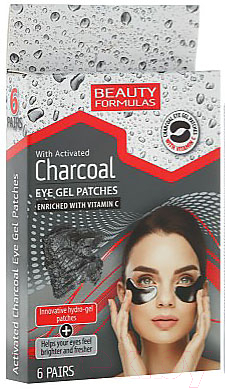 

Патчи под глаза Beauty Formulas, Гелевые c активированным углем