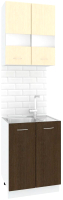 Комплект кухонных модулей Кортекс-мебель Корнелия Экстра 60м2д (венге светлый/венге) - 