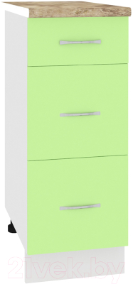 Шкаф-стол кухонный Кортекс-мебель Корнелия Лира НШ30р3ш (зеленый/мадрид)