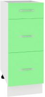 Шкаф-стол кухонный Кортекс-мебель Корнелия Лира НШ30р3ш без столешницы (зеленый) - 