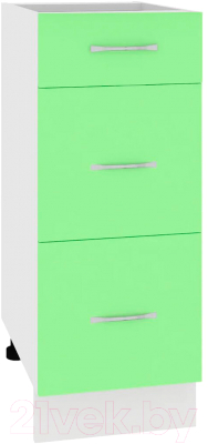 Шкаф-стол кухонный Кортекс-мебель Корнелия Лира НШ30р3ш без столешницы (зеленый)