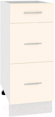 Шкаф-стол кухонный Кортекс-мебель Корнелия Лира НШ30р3ш без столешницы (кремовый)