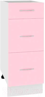 Шкаф-стол кухонный Кортекс-мебель Корнелия Лира НШ30р3ш без столешницы (розовый)