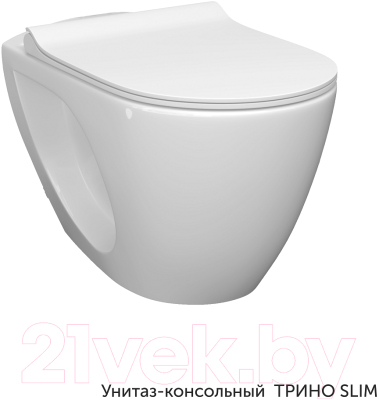 Унитаз подвесной с инсталляцией Керамин Трино + 525 040000 + S3 040043 (с жестким сиденьем Slim и микролифтом)