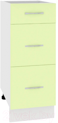Шкаф-стол кухонный Кортекс-мебель Корнелия Лира НШ30р3ш без столешницы (салатовый)