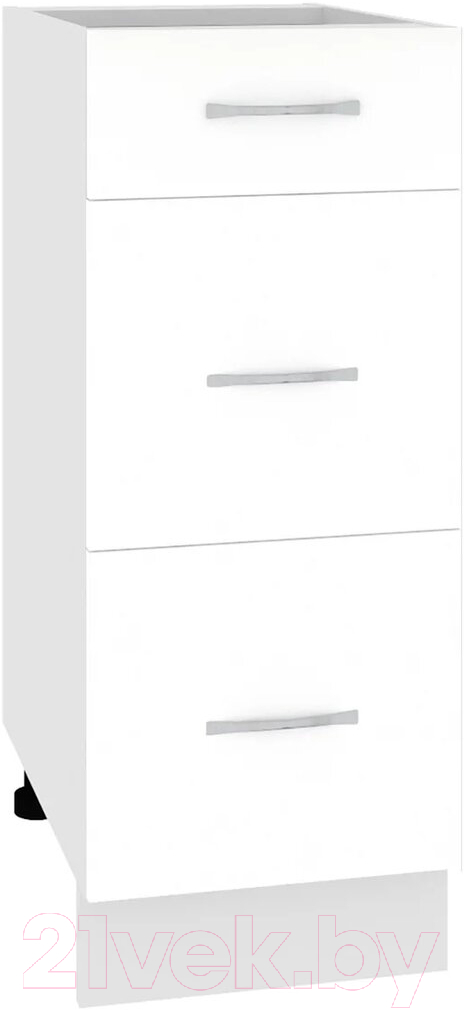 Шкаф-стол кухонный Кортекс-мебель Корнелия Лира НШ30р3ш без столешницы (белый)