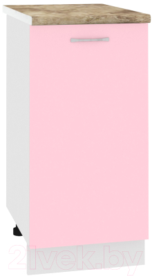 Шкаф-стол кухонный Кортекс-мебель Корнелия Лира НШ40р (розовый/мадрид)