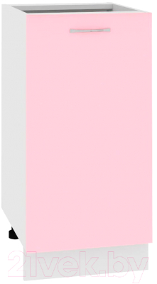 Шкаф-стол кухонный Кортекс-мебель Корнелия Лира НШ40р без столешницы (розовый)