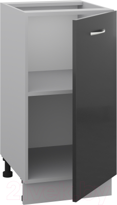 Шкаф-стол кухонный Кортекс-мебель Корнелия Лира НШ40р без столешницы (черный)