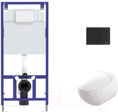 

Унитаз подвесной с инсталляцией Sanita Luxe, Ringo RNGSLWH0104 + 525 040000 + L5 040015