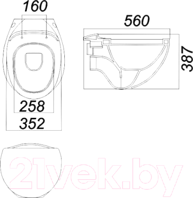 

Унитаз подвесной с инсталляцией Sanita Luxe, Ringo RNGSLWH0104 + 525 040000 + S3 040043