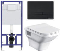 

Унитаз подвесной с инсталляцией Santek, Лайн 1WH501574 + Novum 525 040000 + F5 040055