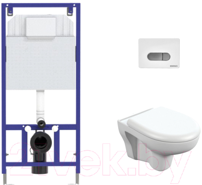 

Унитаз подвесной с инсталляцией Cersanit, Nature New Clean On + Novum 525 040000 + D7 040037