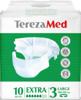 Подгузники для взрослых Tereza Med Одноразовые Large Extra №3 (10шт) - 