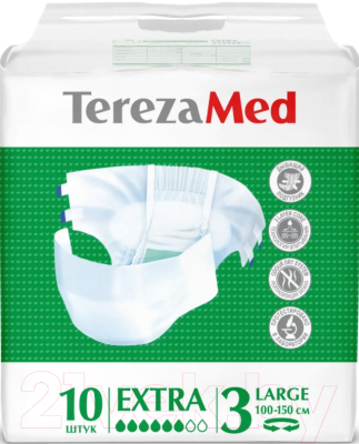 Подгузники для взрослых Tereza Med Одноразовые Large Extra №3 (10шт)