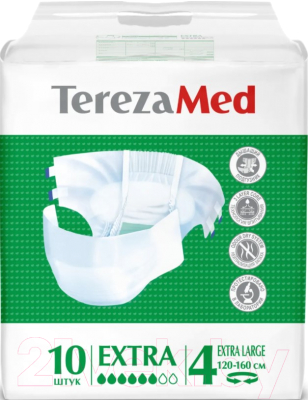 Подгузники для взрослых Tereza Med Одноразовые XL Extra №4 (10шт)