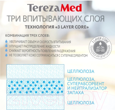 Подгузники для взрослых Tereza Одноразовые Medium Extra №2 (10шт)