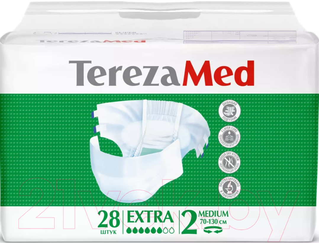 Подгузники для взрослых Tereza Med Одноразовые Medium Extra №2