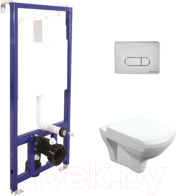

Унитаз подвесной с инсталляцией Cersanit, Carina New Clean On + Novum 525 040000 + D3 040033