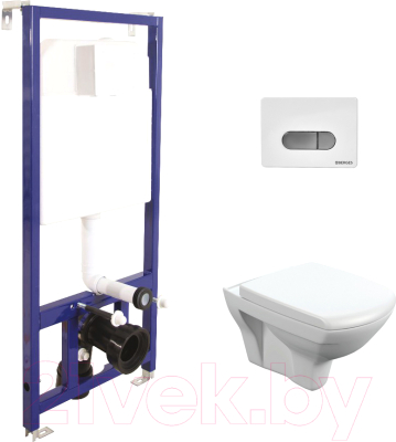 

Унитаз подвесной с инсталляцией Cersanit, Carina New Clean On + Novum 525 040000 + D7 040037