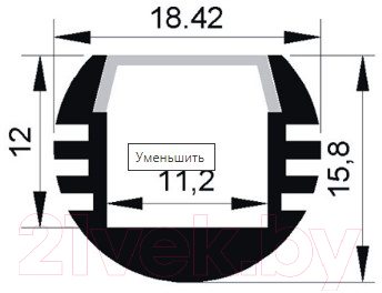 Профиль для светодиодной ленты JAZZway PAL 1818 / 1009630 (2м)