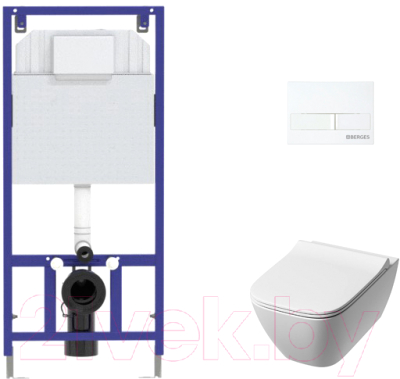 

Унитаз подвесной с инсталляцией Kolo, Modo Pure Rimfree L33123000 + L30116000 + 525 040000 + L1 040011