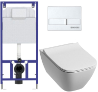 

Унитаз подвесной с инсталляцией Kolo, Modo Pure Rimfree L33123000 + L30116000 + 525 040000 + L2 040012