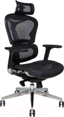 Кресло офисное Norden Hero Black / YS-0810H-T(E+E) (черный пластик/черная ткань)