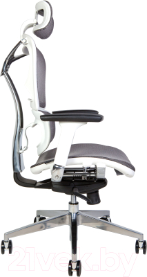 Кресло офисное Norden Hero White / YS-0810H-T(E+E)W (белый пластик/серая ткань)