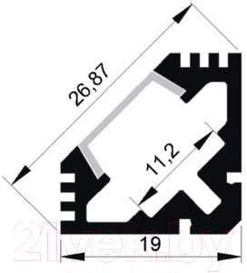 Профиль для светодиодной ленты JAZZway PAL 1919 / 1009623 (2м)