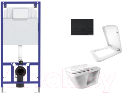 

Унитаз подвесной с инсталляцией Керамин, Милан Premium + Novum 525 040000 + F5 040055