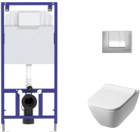 

Унитаз подвесной с инсталляцией Kolo, Modo Pure Rimfree L33123000 + L30116000 + 525 040000 + S3 040043