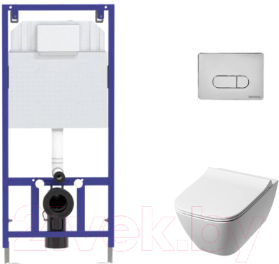 

Унитаз подвесной с инсталляцией Kolo, Modo Pure Rimfree L33123000 + L30116000 + 525 040000 + D3 040033