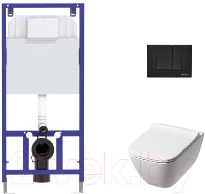 

Унитаз подвесной с инсталляцией Kolo, Modo Pure Rimfree L33123000 + L30116000 + 525 040000 + S5 040045