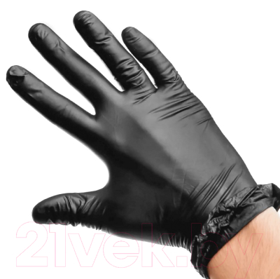 Перчатки одноразовые Aviora Виниловые (M, черный, 100шт)